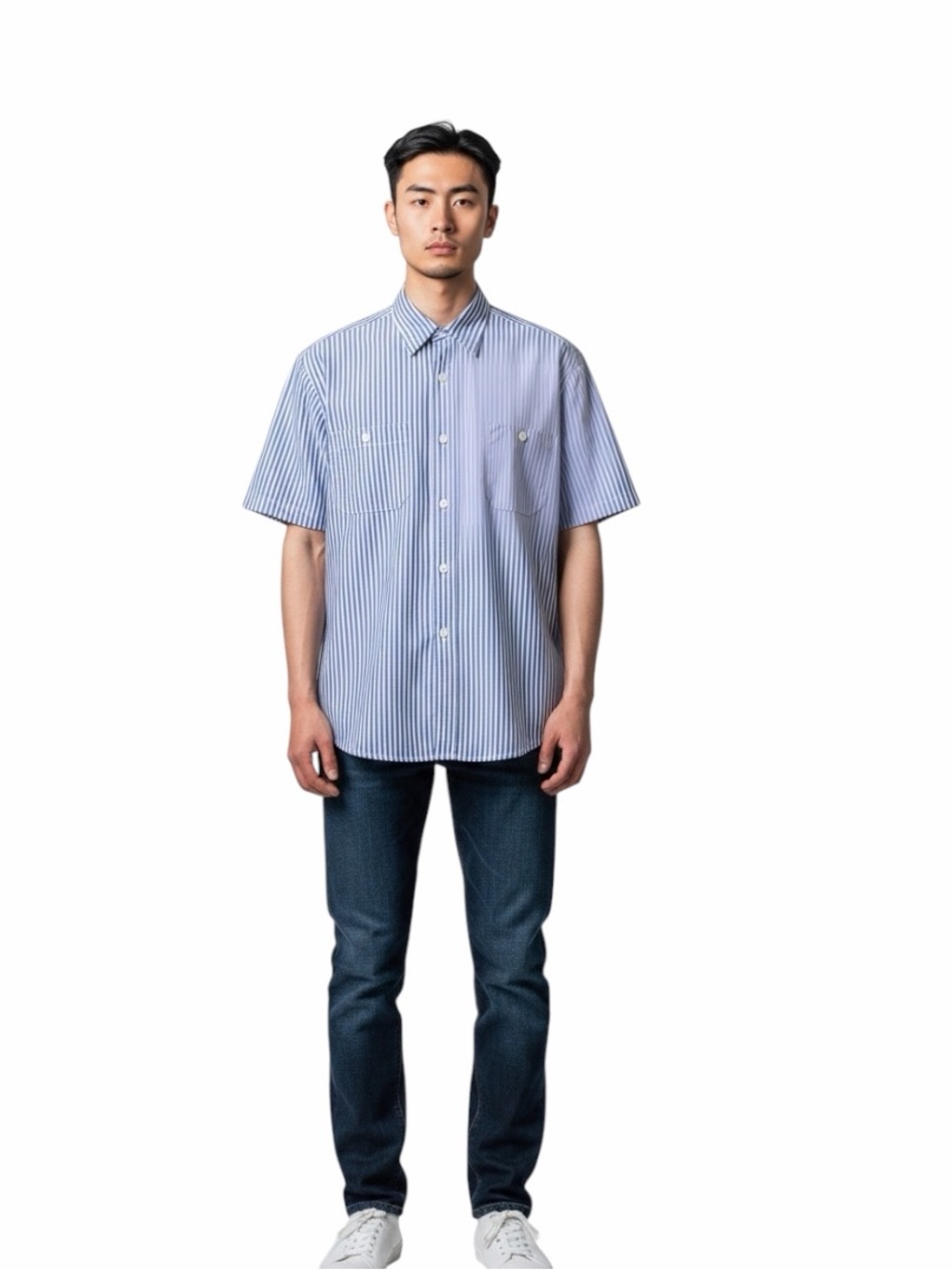 New Red Kap Mens Short Sleeve Striped Industrial Work Shirt Size Extra large